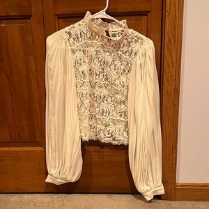 Turtleneck lace blouse